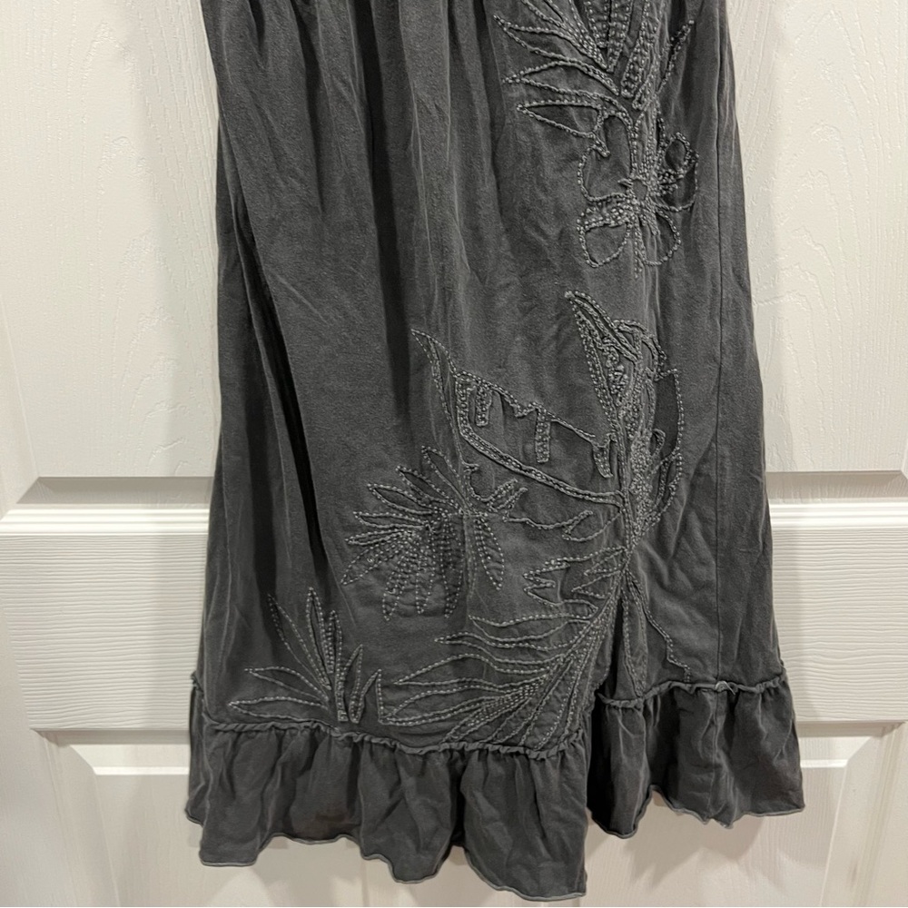 Billabong Vintage Y2K Babydoll Embroidered Mini Dress Grey Size Small Sleeveless - Picture 6 of 9